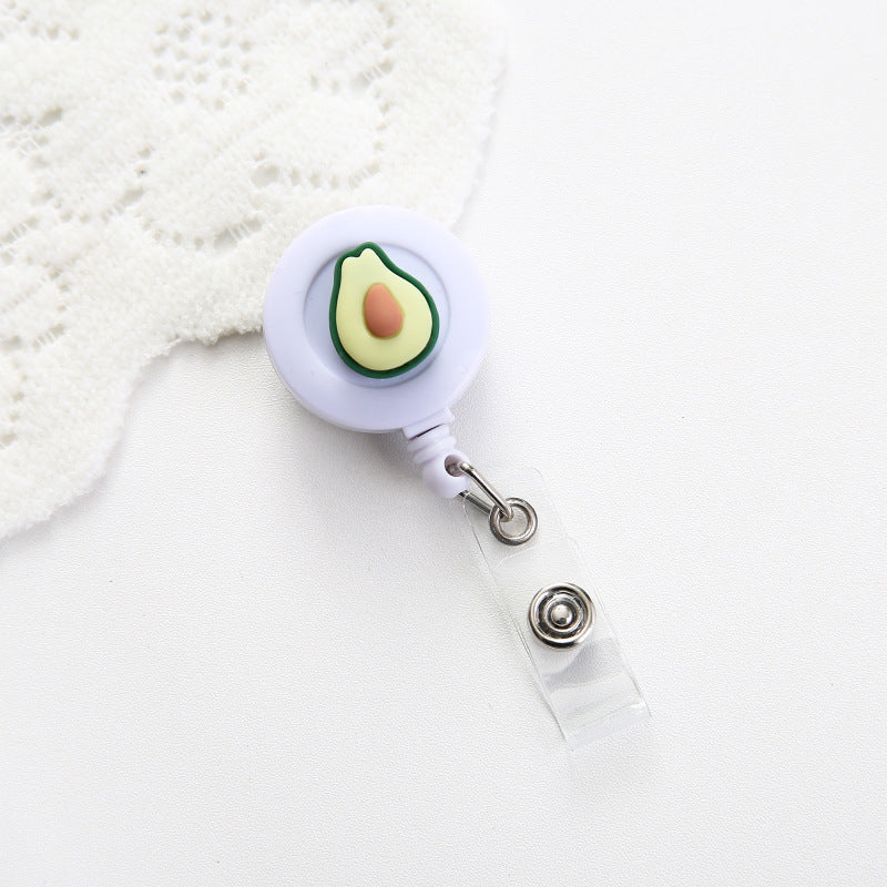 Wholesale Badge Reels Plastic Cartoon Avocado Sunflower Badge Scroll Retractable Keychain